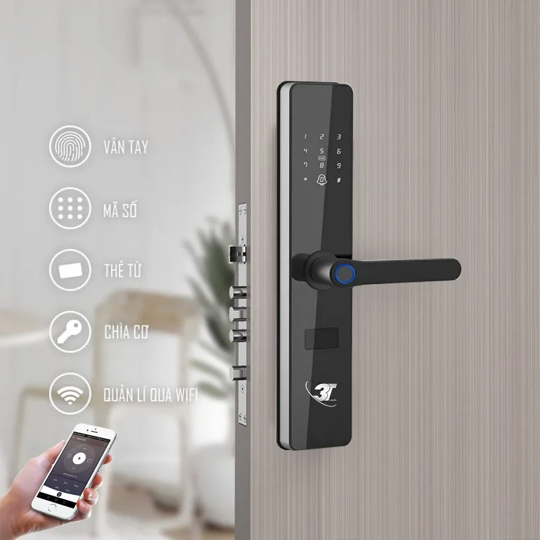 Khóa vân tay đa dạng phương thức mở khóa