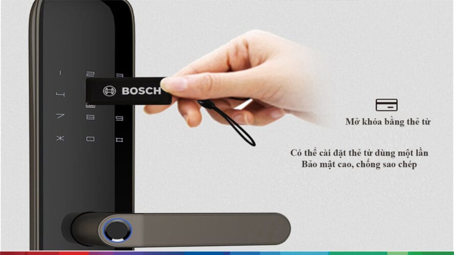 Tính năng mở khóa bằng thẻ từ của khoá cửa điện tử Bosch